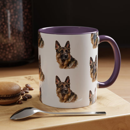 German Shepherd Head 2-Tone Coffee Mug
