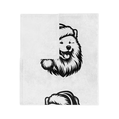 Santa Paws Samoyed Velveteen Microfiber Blanket