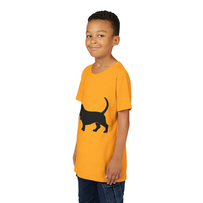 Basset Hound Silhouette Youth Unisex Short Sleeve Crewneck Tee