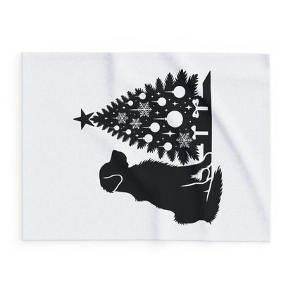 Golden Christmas Tree Arctic Fleece Blanket