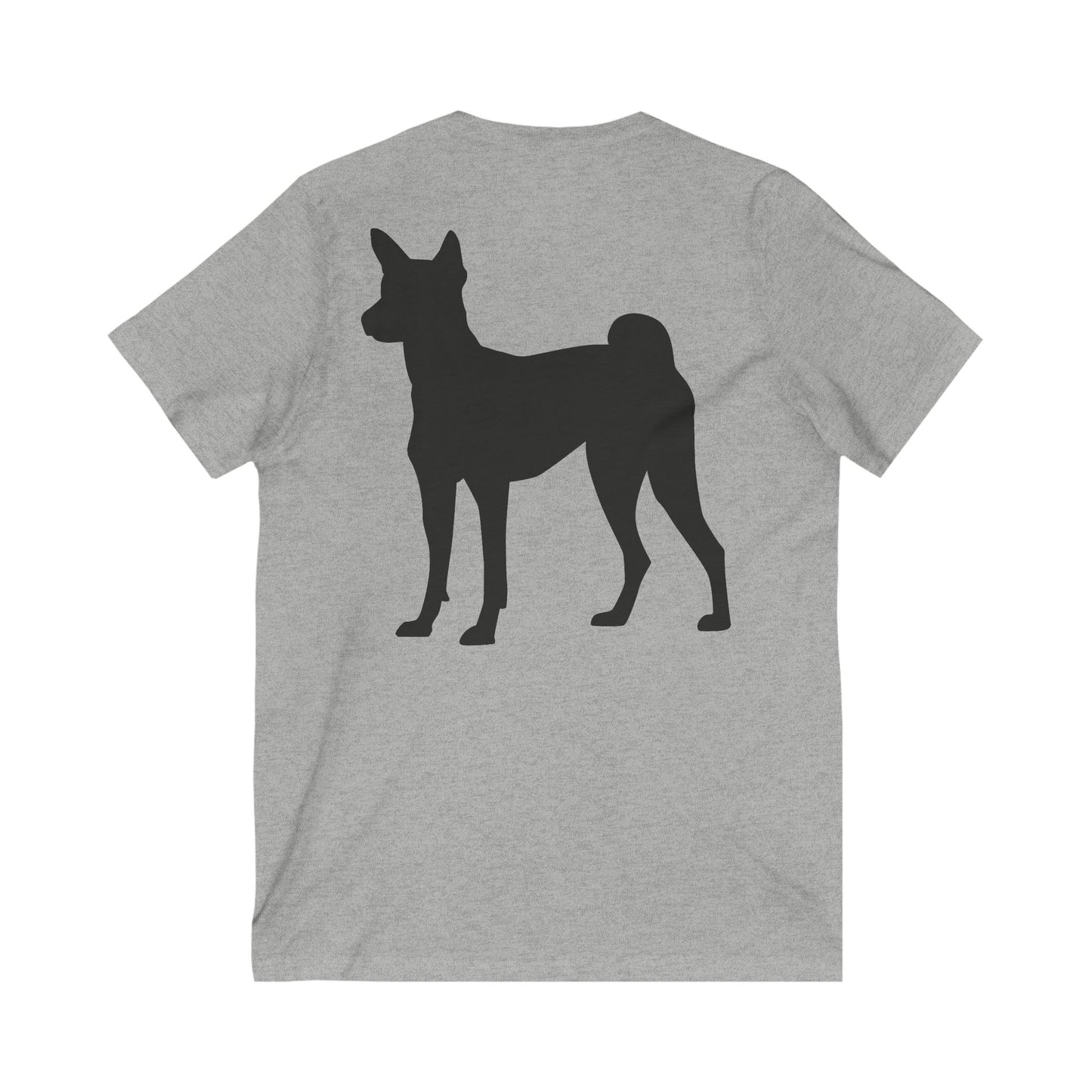 Basenji Silhouette Unisex Short Sleeve V-Neck Tee