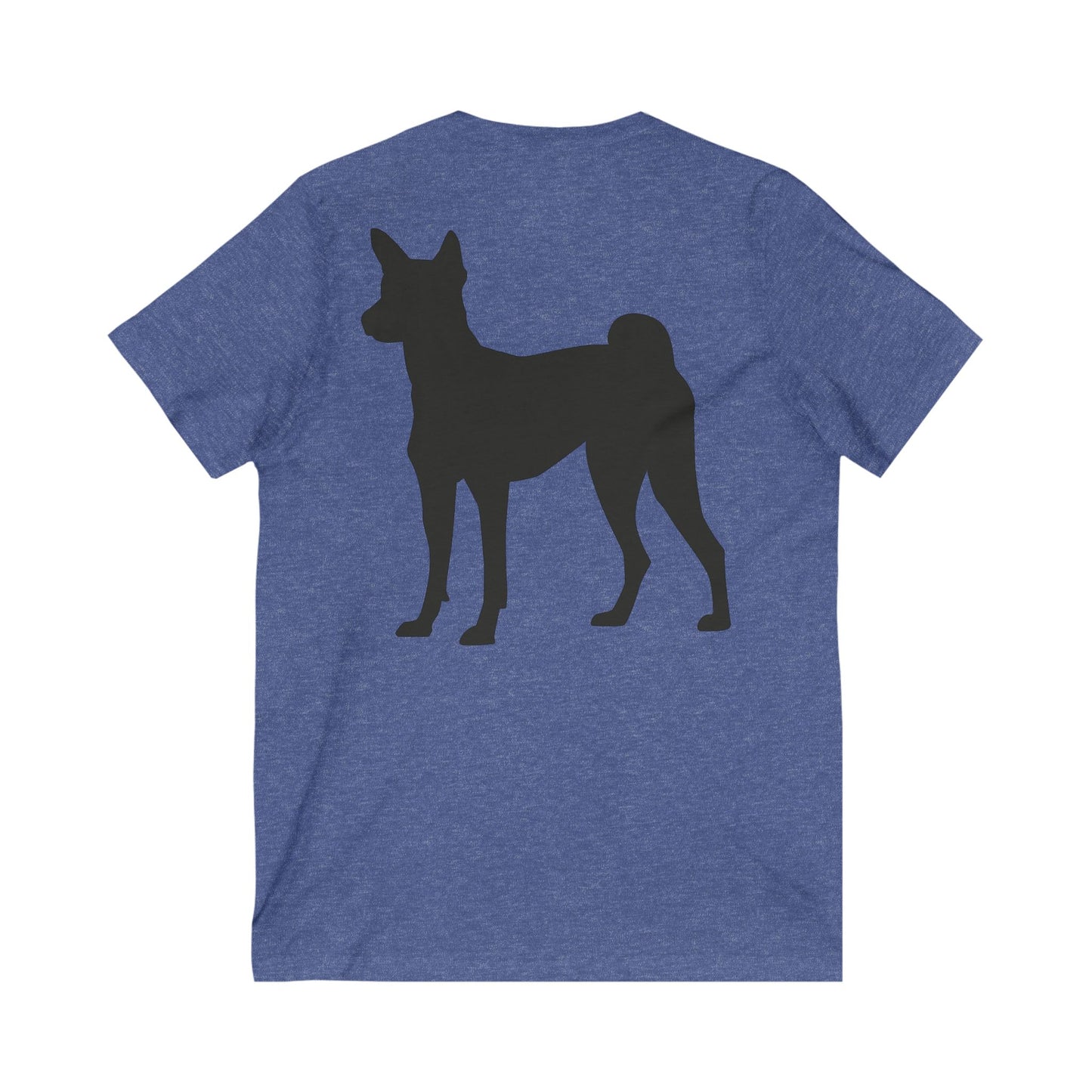 Basenji Silhouette Unisex Short Sleeve V-Neck Tee