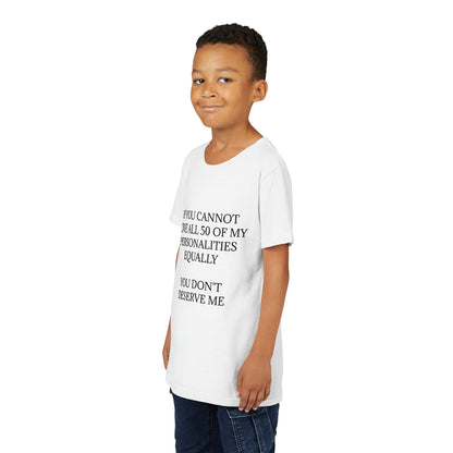 50 Personalities Youth Unisex Short Sleeve Crewneck Tee