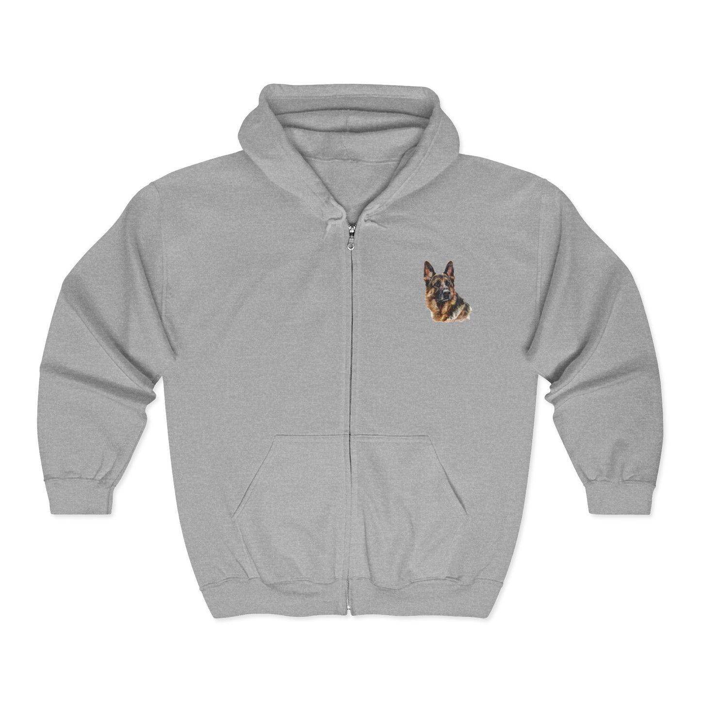 German Shepherd Head Unisex Full Zip Hoodie
