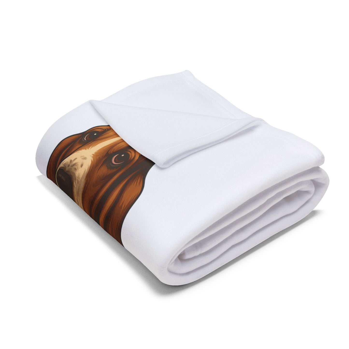 Basset Hound Head Arctic Fleece Blanket