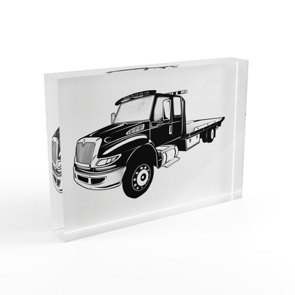 Flatbed Tow Truck Acrylic Photo Block