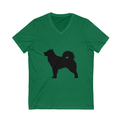 Malamute Silhouette Unisex Short Sleeve V-Neck Tee