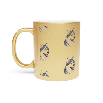 Malamute Head Metallic Coffee Mug