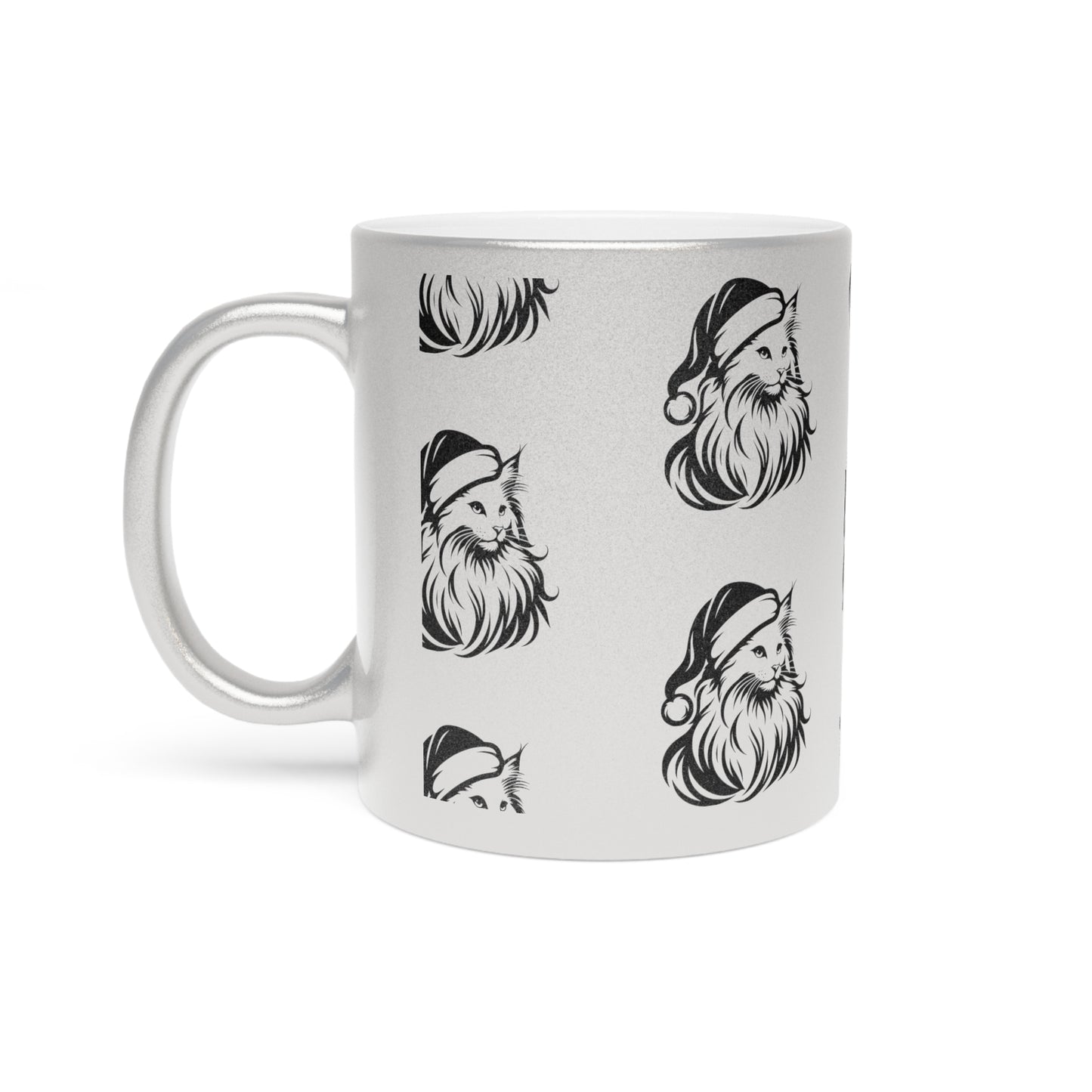 Santa Paws Cat Metallic Coffee Mug