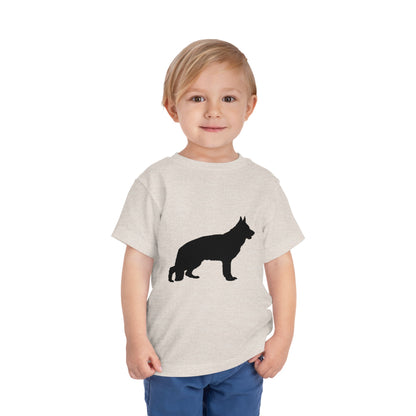 German Shepherd Silhouette Toddler Unisex Short Sleeve Crewneck Tee