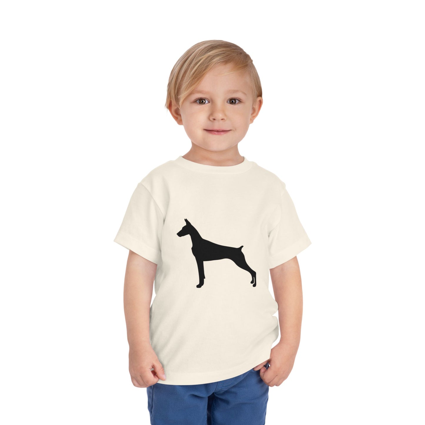 Doberman Silhouette Toddler Unisex Short Sleeve Crewneck Tee