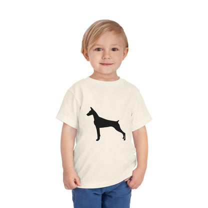Doberman Silhouette Toddler Unisex Short Sleeve Crewneck Tee