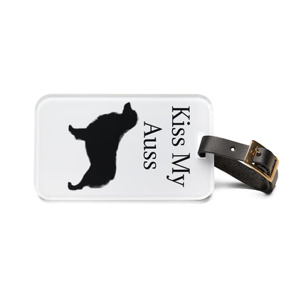 Kiss My Auss Leather Strap Luggage Tag