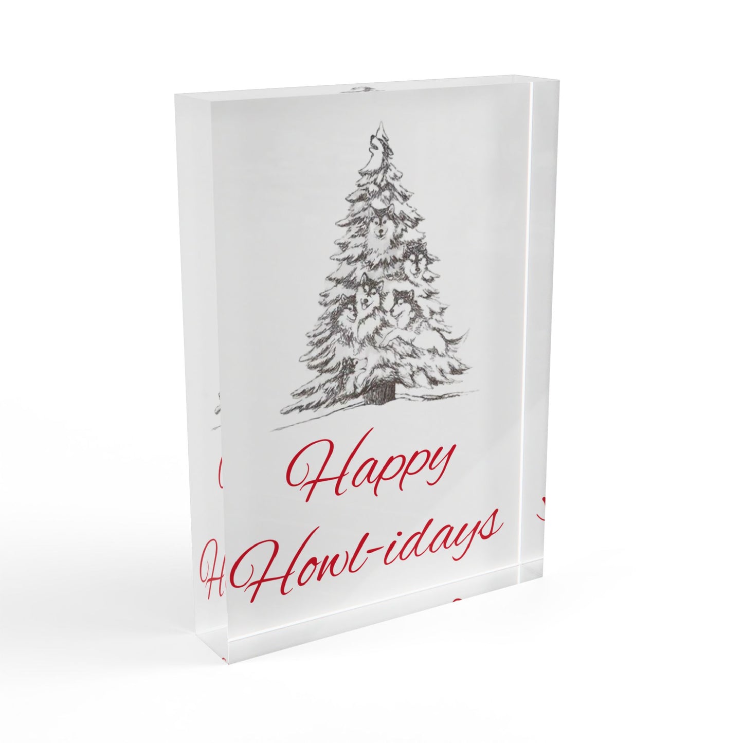 Happy Howl-idays Acrylic Photo Block
