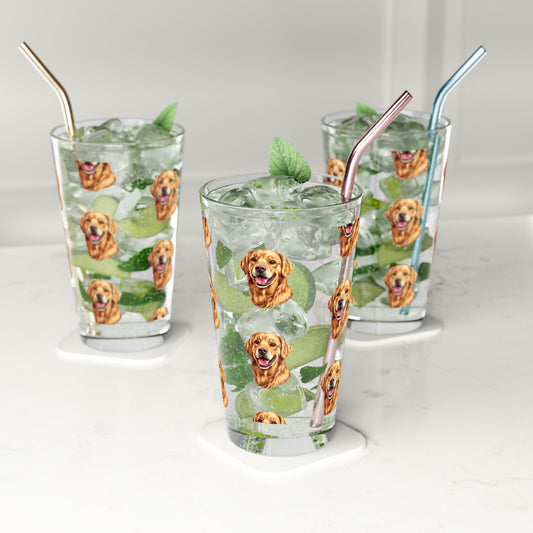 Golden Head Drinking Glass