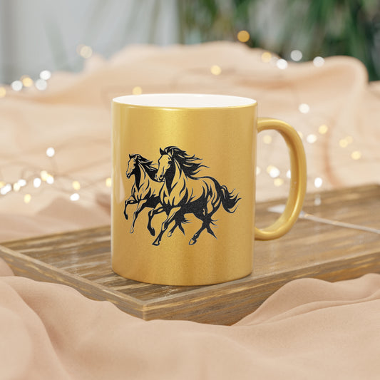 Horsin' Around Metallic Coffee Mug