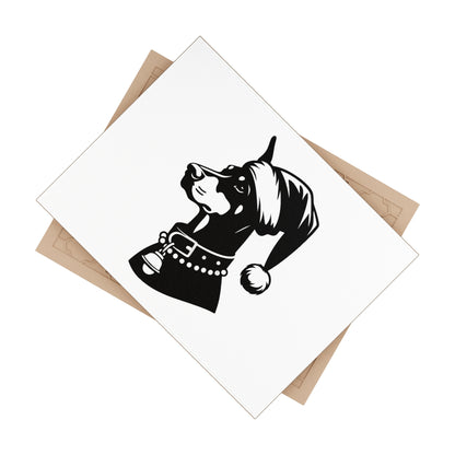Santa Paws Doberman Ceramic Photo Tile