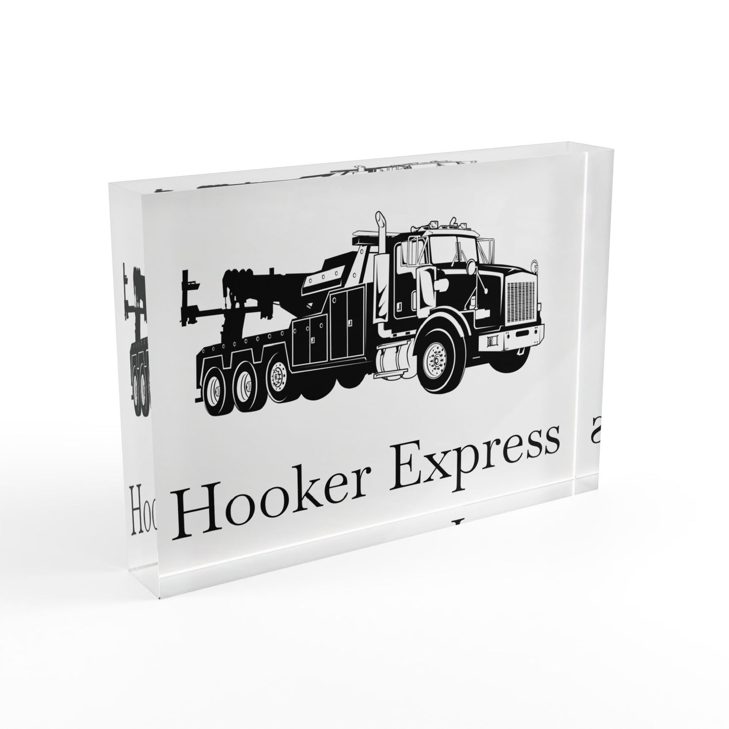 H**ker Express Heavy Tow Truck Acrylic Photo Block