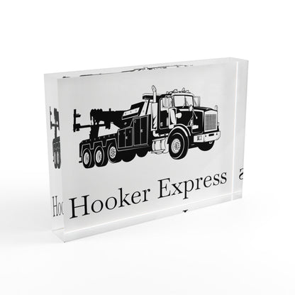 H**ker Express Heavy Tow Truck Acrylic Photo Block