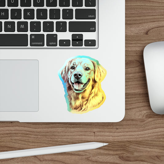 Golden Head Holographic Sticker