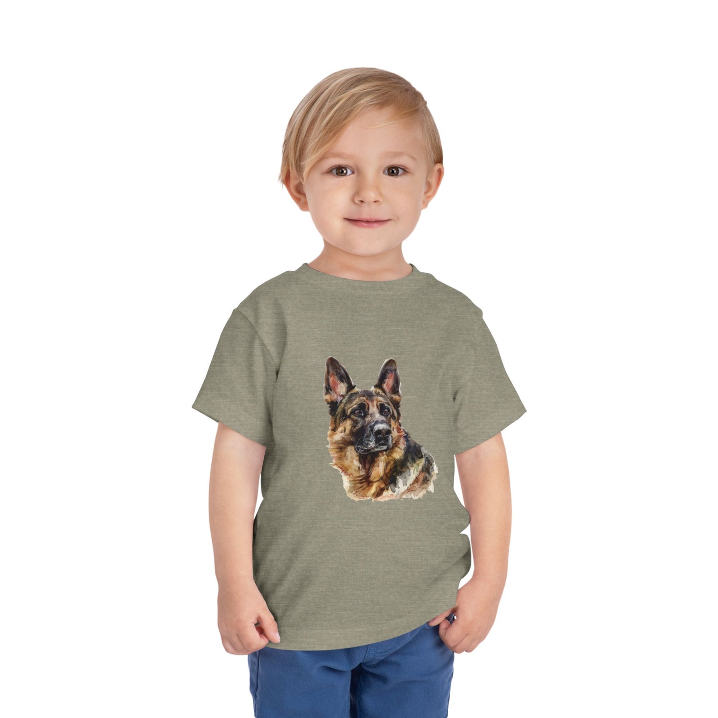 German Shepherd Head Toddler Unisex Short Sleeve Crewneck Tee