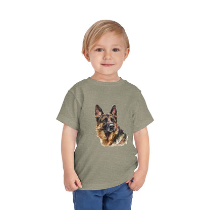 German Shepherd Head Toddler Unisex Short Sleeve Crewneck Tee