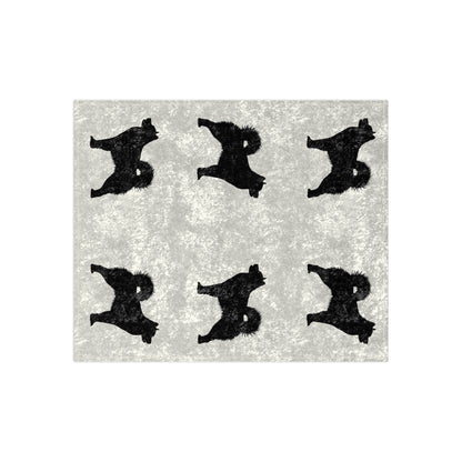 Malamute Silhouette Crushed Velvet Blanket