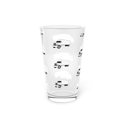Semi Truck Drinking Glass