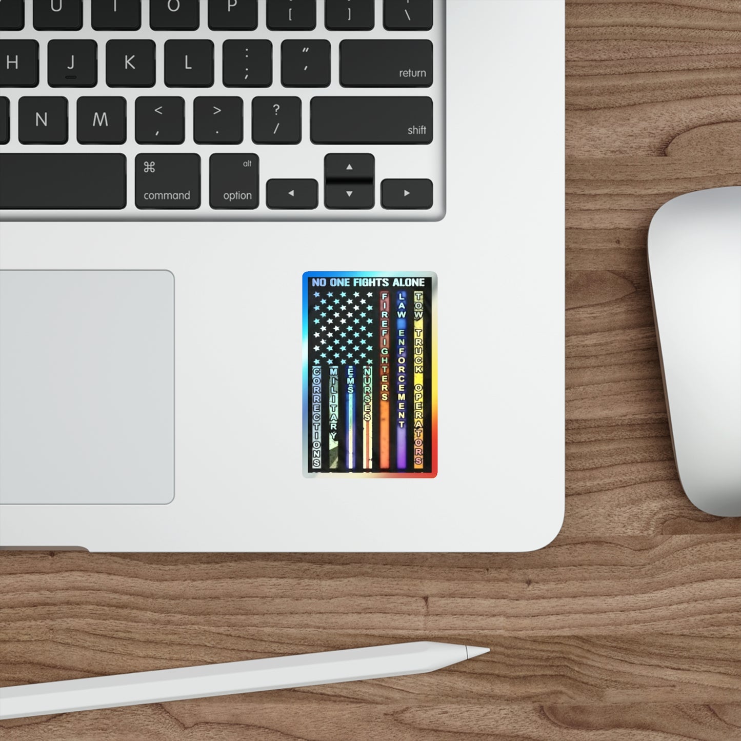No One Fights Alone Holographic Sticker