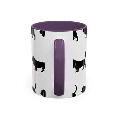 Basset Hound Silhouette 2-Tone Coffee Mug