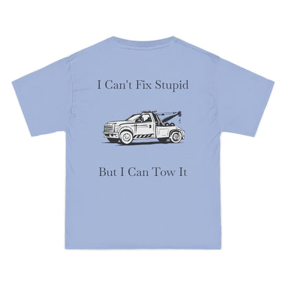 I Can't Fix Stupid Wheel Lift Tow Truck Men's Short-Sleeve Crewneck Tee
