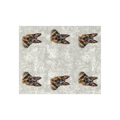German Shepherd Head Crushed Velvet Blanket
