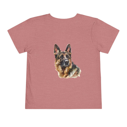 German Shepherd Head Toddler Unisex Short Sleeve Crewneck Tee