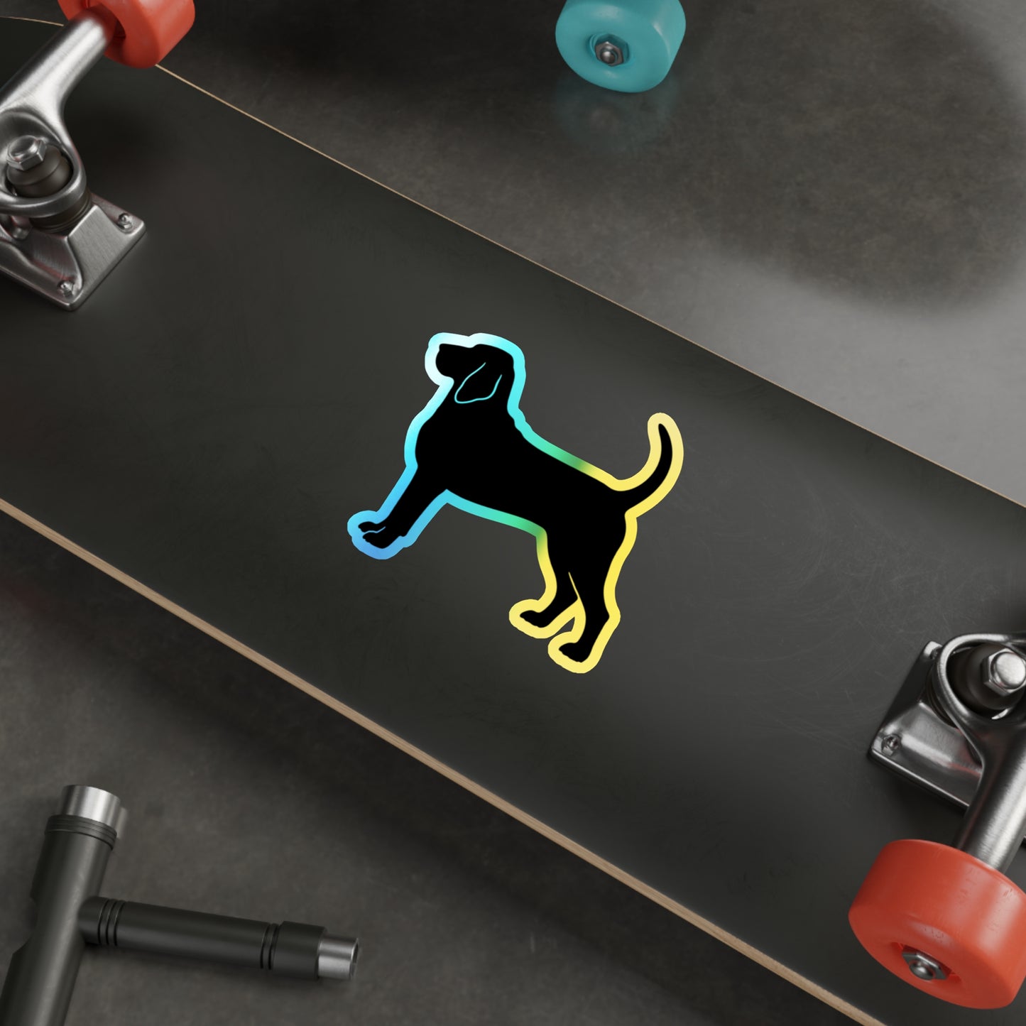 Bloodhound Silhouette Holographic Sticker