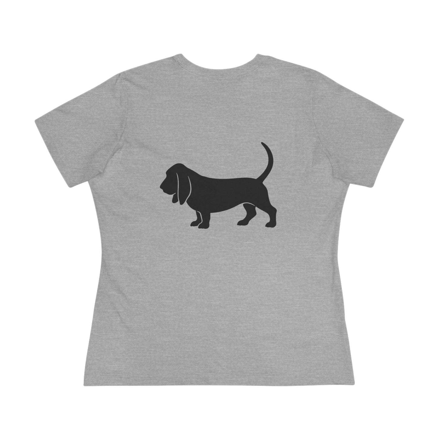 Basset Hound Silhouette Women's Short Sleeve Crewneck Tee