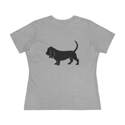 Basset Hound Silhouette Women's Short Sleeve Crewneck Tee
