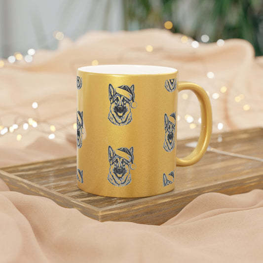 Santa Paws German Shepherd Metallic Coffee Mug
