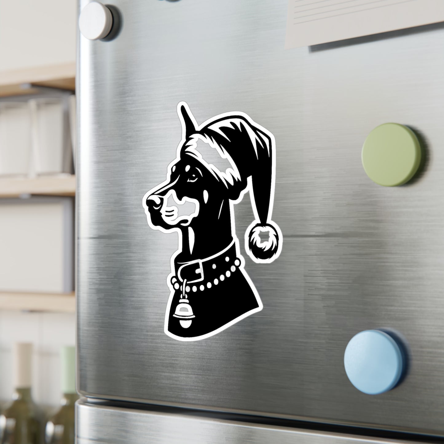 Santa Paws Doberman Vinyl Decal