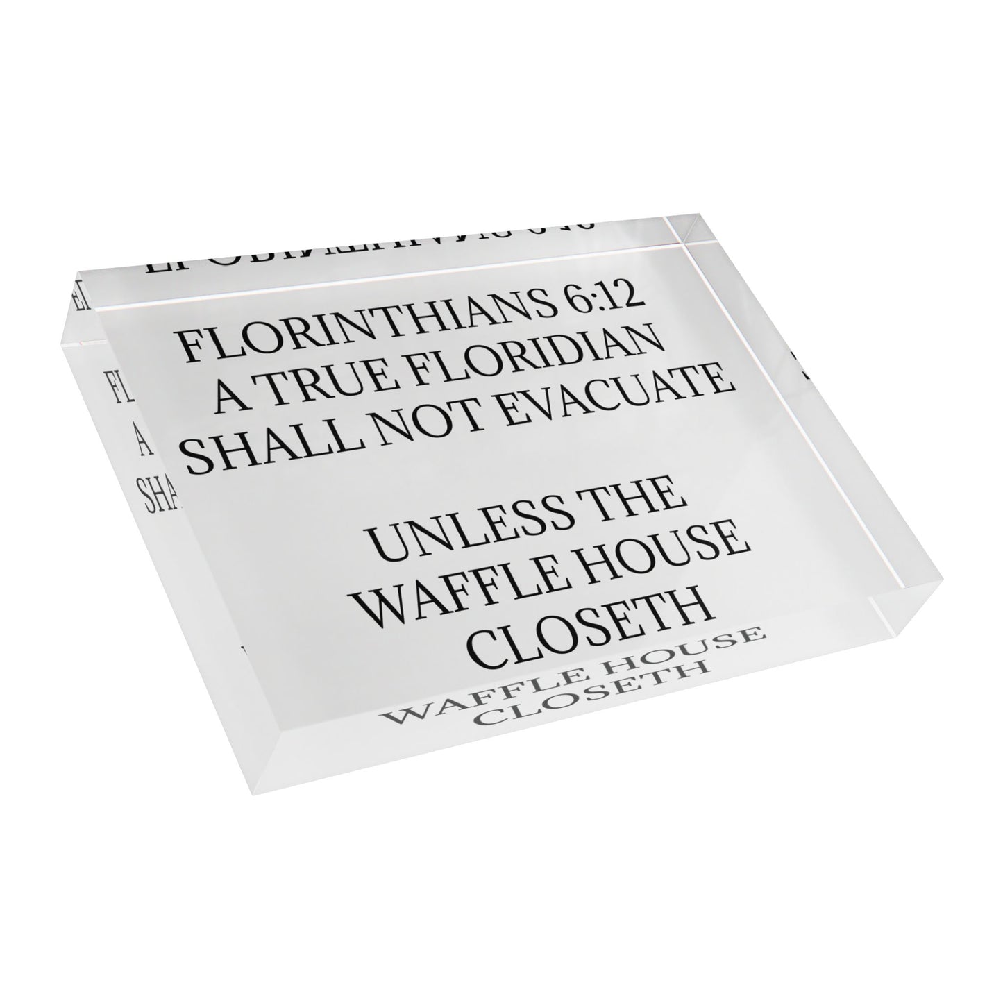 Florinthians 6:12 Acrylic Photo Block