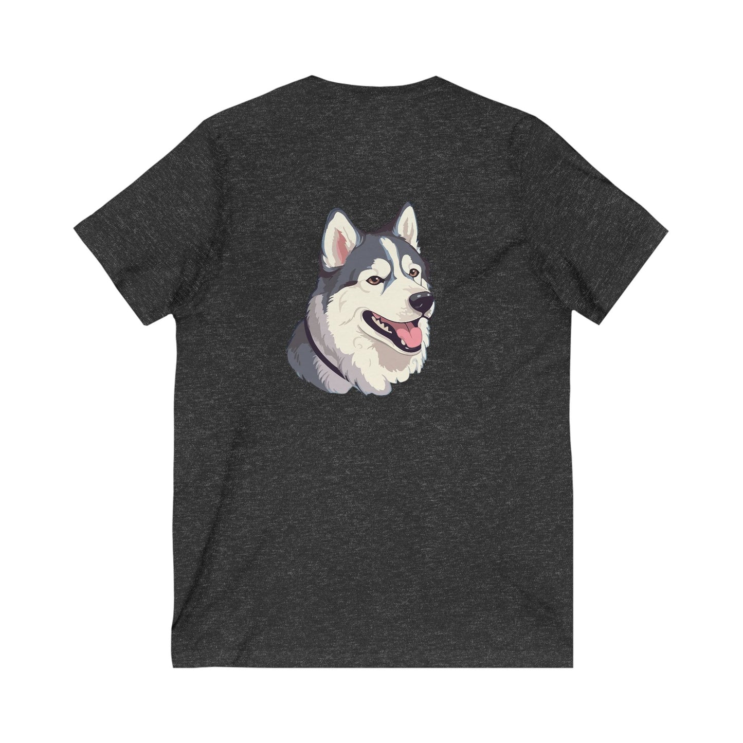 Malamute Head Unisex Short Sleeve V-Neck Tee