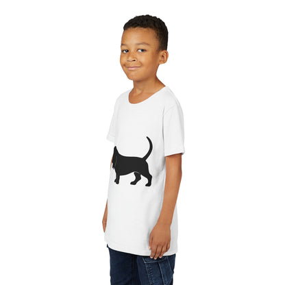 Basset Hound Silhouette Youth Unisex Short Sleeve Crewneck Tee
