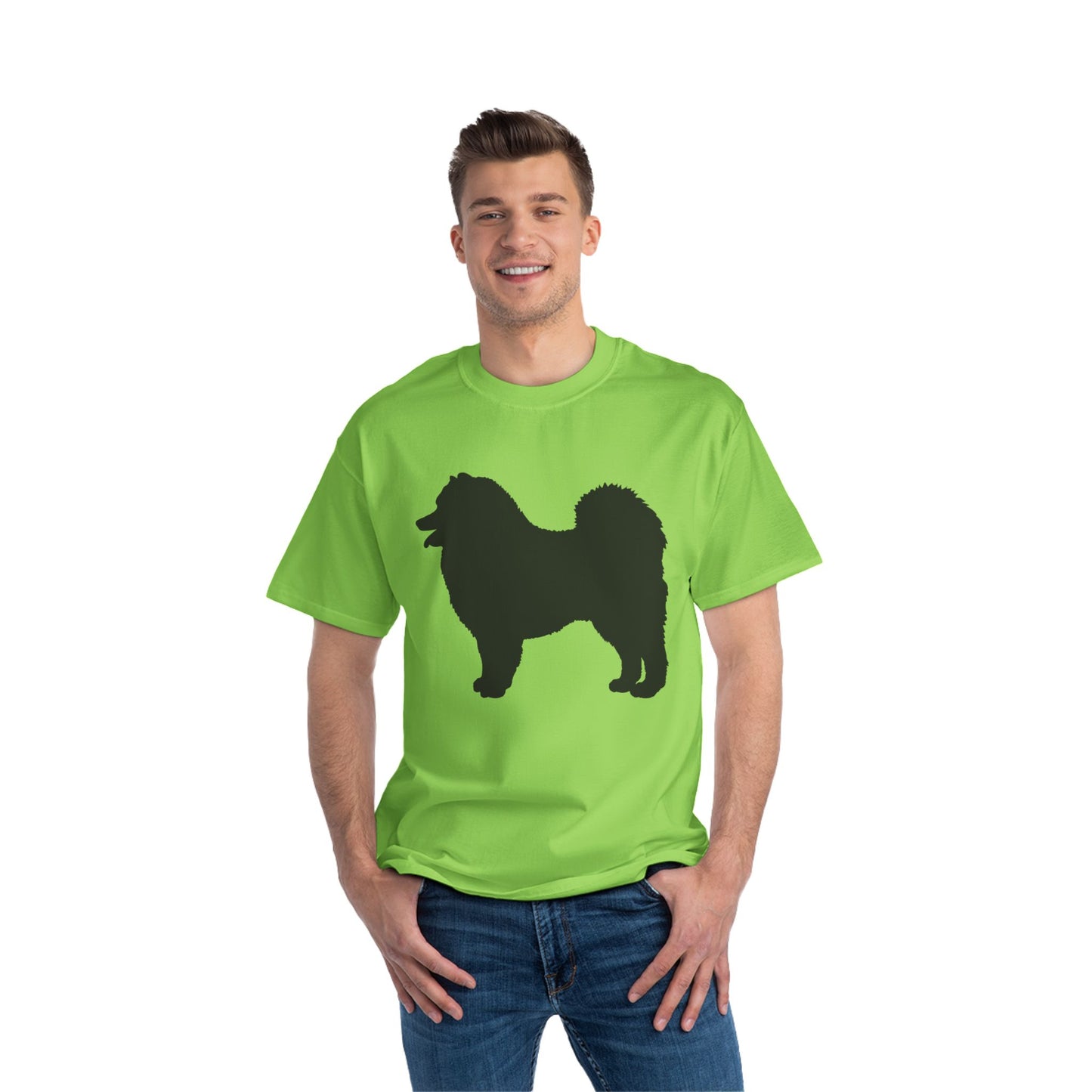 Samoyed Silhouette Men's Short-Sleeve Crewneck Tee