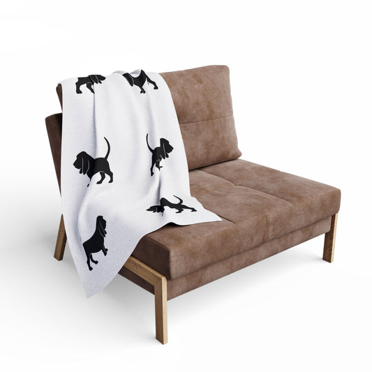 Basset Hound Silhouette Arctic Fleece Blanket