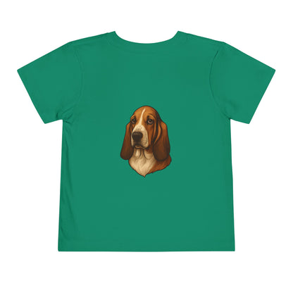 Basset Hound Head Toddler Unisex Short Sleeve Crewneck Tee