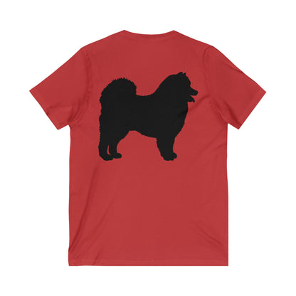 Samoyed Silhouette Unisex Short Sleeve V-Neck Tee