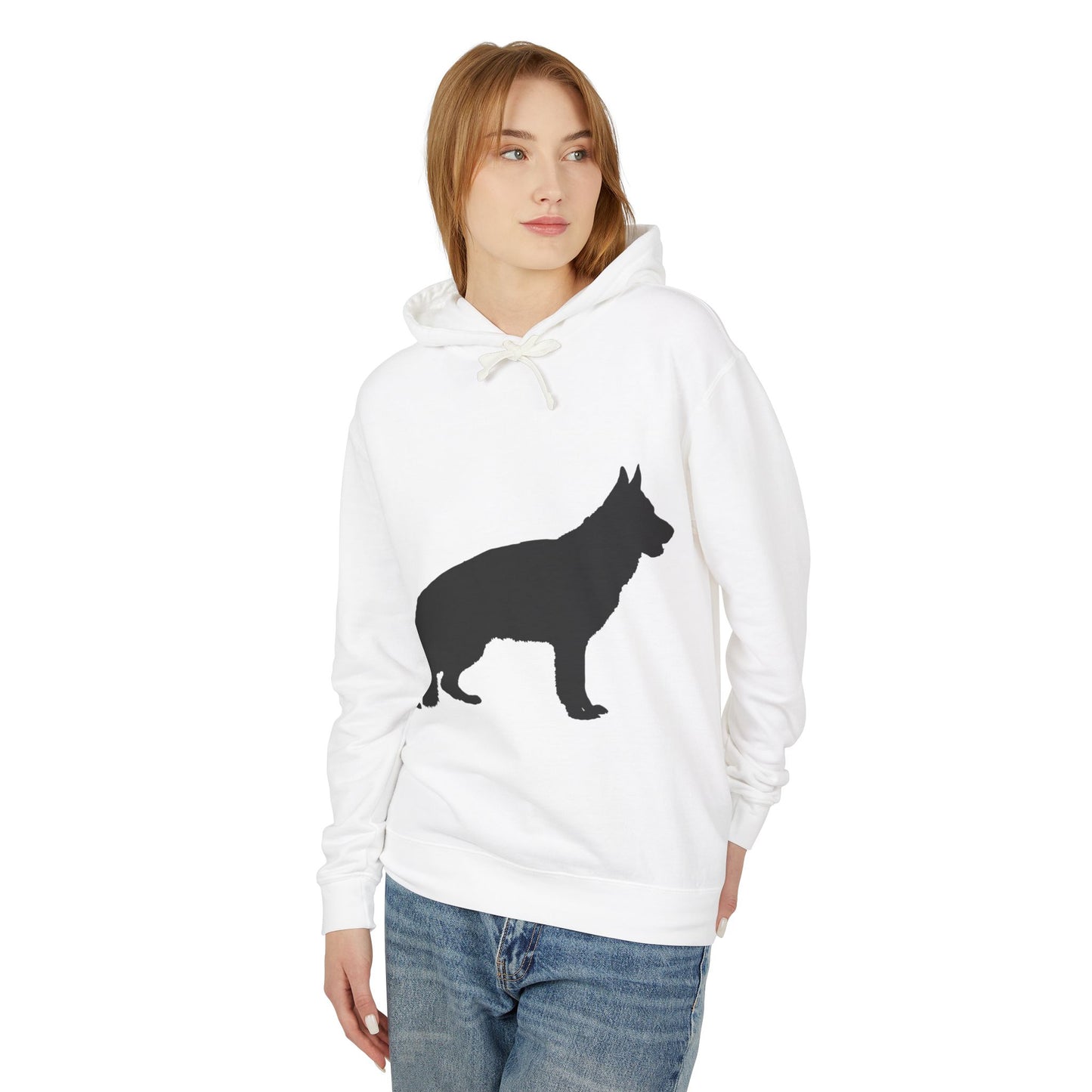 German Shepherd Silhouette Unisex Lightweight Hoodie