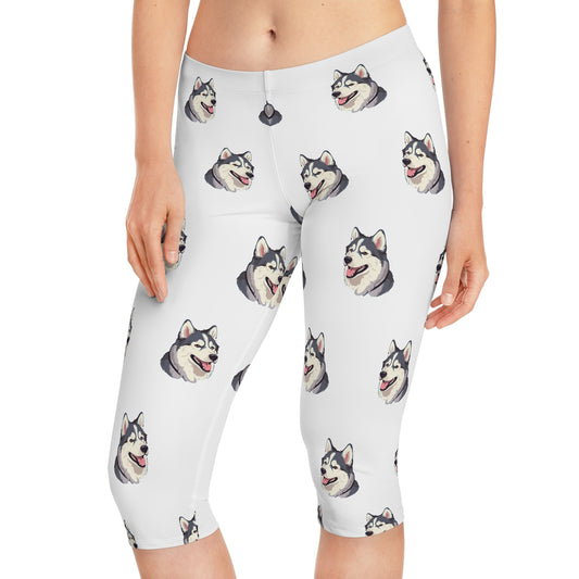 Malamute Head Women's Capri Leggings
