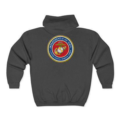 US Marine Corps Unisex Full Zip Hoodie