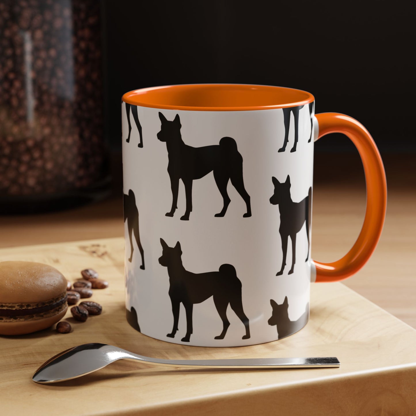 Basenji Silhouette 2-Tone Coffee Mug