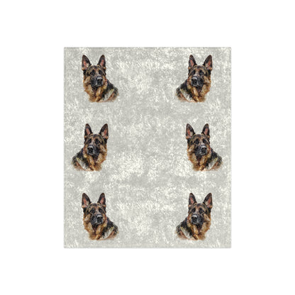 German Shepherd Head Crushed Velvet Blanket